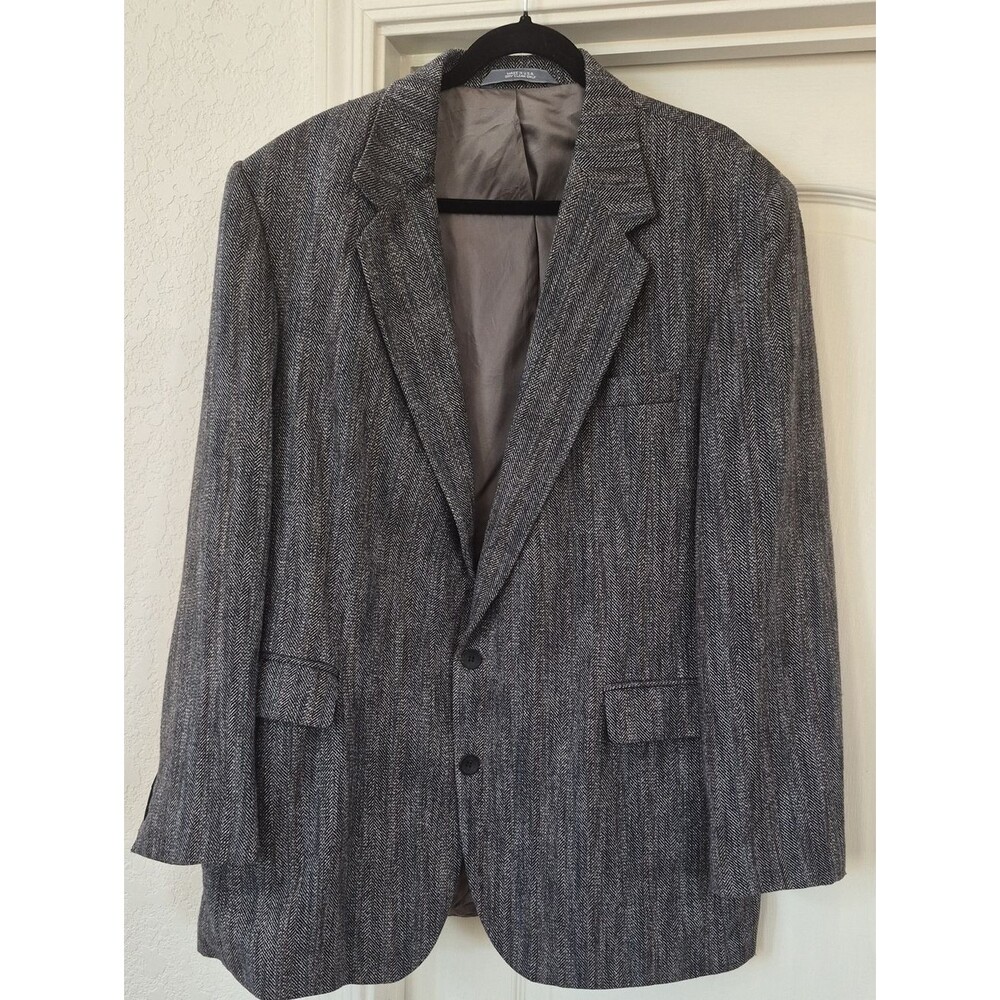 Hagger Imperial Vintage Multi Color 100% Wool Two Button Blazer Sz 46L